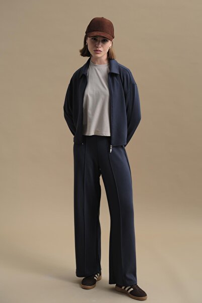 C&City Pure Touch Ribbed Stitched Pants Smoked