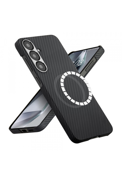 Samsung Husa MagSafe pentru Galaxy S25 S931, Techsuit, Aramid Fiber, Neagra