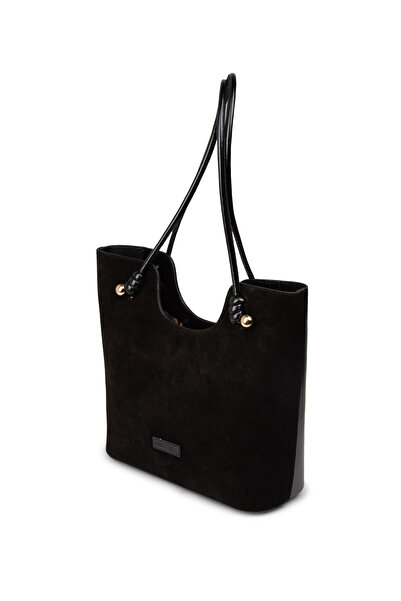 Deery Genuine Suede Black Women's Shoulder Bag