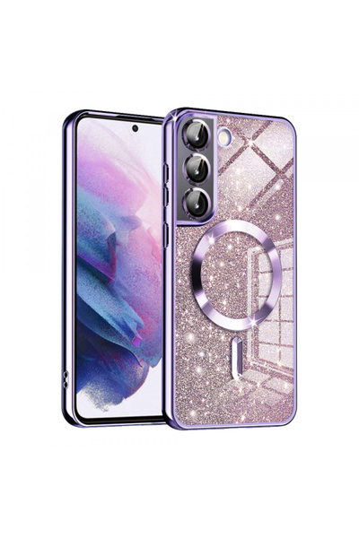 Samsung Husa MagSafe pentru Galaxy S21 5G G991, Techsuit, Luxury Glitter, Mov Deschis