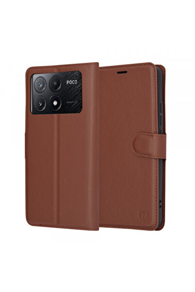 Xiaomi Husa pentru Poco X6 Pro, Techsuit, Leather Folio, Maro