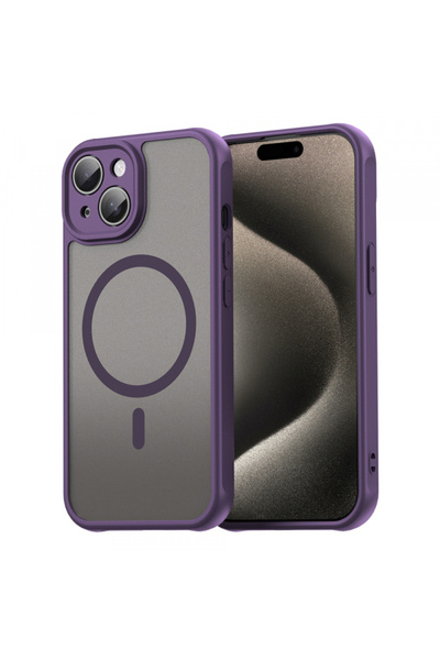 Apple Husa MagSafe pentru iPhone 15 Plus, Techsuit, HaloFrost II, Mov