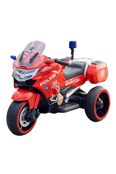 Kinderauto Motocicletă de poliție roșie cu 3 roți pentru copii