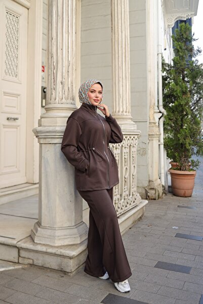 By Pommes Life Women's Zippered Tie-Up 2-Piece Hijab Set