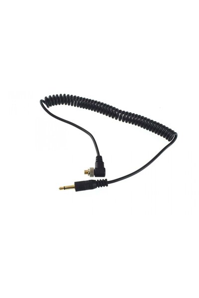 Generic Cablu spiralat sincron PC Sync mascul - jack 3.5mm mascul 40-110cm