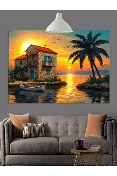 KanvasSepeti Home Palm Day Pictură în ulei de înaltă calitate texturat Canvas...