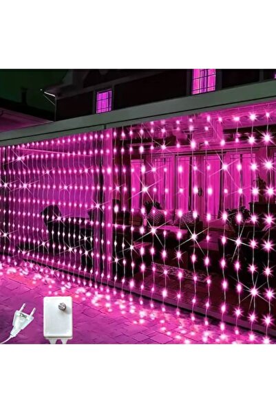 SIKS Perdea de Crăciun cu lumini roz, 3 x 2 m, 416 LED-uri (HS-52)