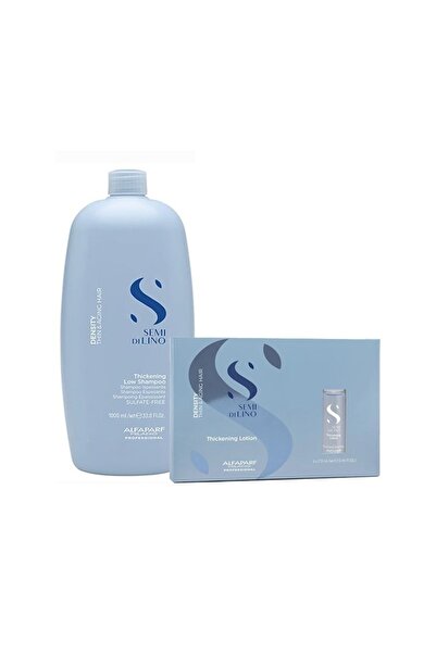 Alfaparf Milano Σετ Alfaparf Semi di Lino Density Thickening, Σαμπουάν 1000 ml + Λοσιόν, 6x13 ml