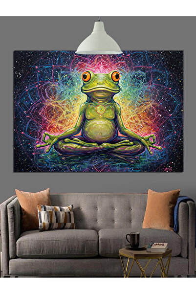 Artmeg Pânză decorativă Broasca Meditatoare - Tablou din lemn MDF