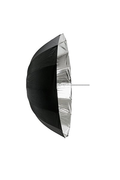 Generic Umbrelă parabolică de studio cu reflexie argintie - neagră 180cm - 16 spițe