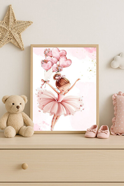 MRK Çocuk Bebek Odası Poster Tablosu Çerçevesiz Balerin Kız Posteri