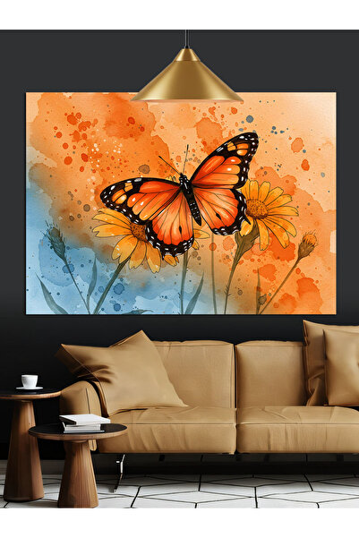 Artmeg Pânză decorativă cu fluture frumos cu aripi zburătoare - Tablou din le...