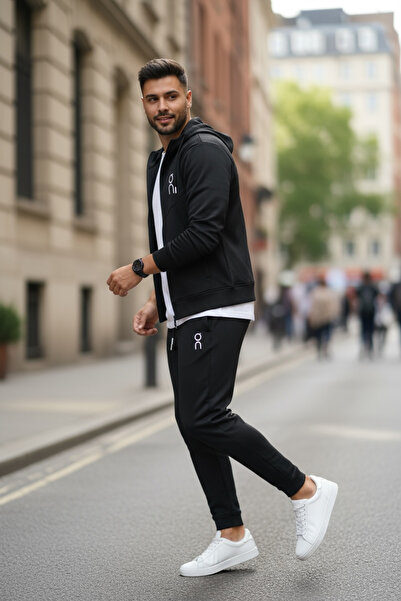 dehaine Men's tracksuit, sweatshirt + pants, made of SILON, 12182