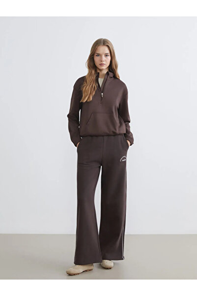 LC Waikiki Beli Lastikli Baskılı Kadın Kalın Eşofman Altı