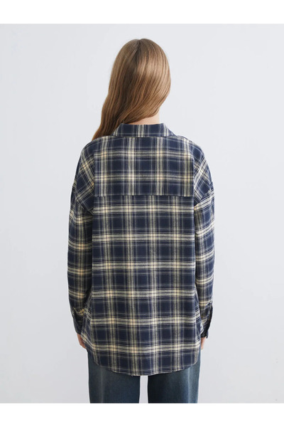 LC Waikiki Ekose Oversize Kadın Oduncu Gömlek