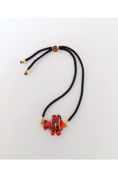 ADAMODART سوار من الخرز الزجاجي المورانو على شكل سمكة نيمو البرتقالية مع خيط قابل للتعديل