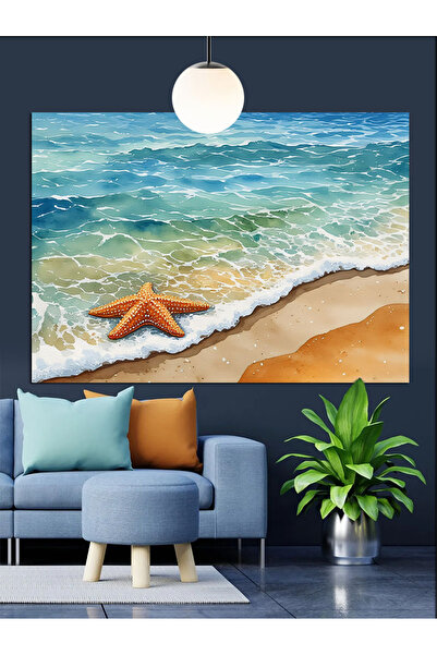 Artmeg Pânză decorativă Sea Beach Wave Star - Masă din lemn MDF