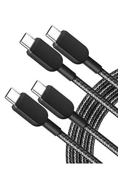 Kipgsm 60W Hızlı Sarj Destekli Hasır Örgülü Bükülmez 2 Metre Data ve Sarj Kab...