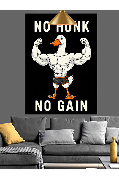 karizmart Gym Fitness Temalı Kaslı Ördek Dekoratif Kanvas - Mdf Ahşap Tablo