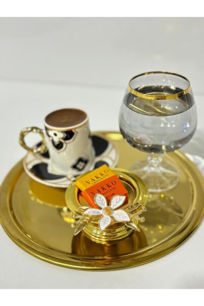 USD HOME 6 lı gold lüx papatya aksesuarlı kahve yanı lokumluk drajelik