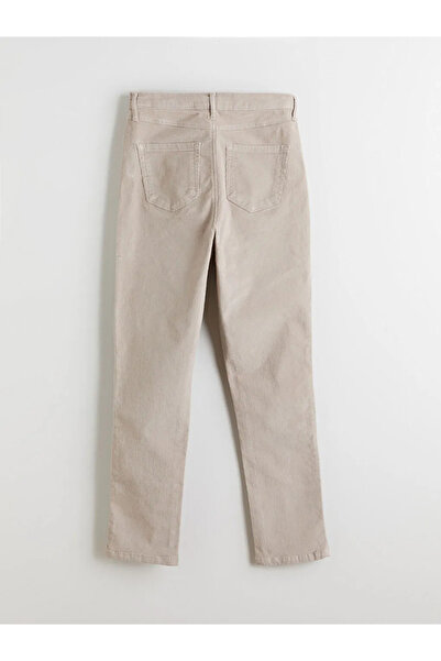 LC Waikiki Beige Slim Fit Velvet Women's Trousers
