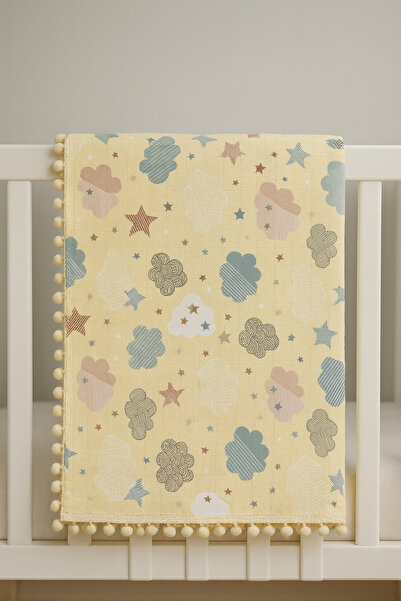 MUSGEM Multi-Purpose 100% Cotton Double Layer and Double-Sided Muslin Baby Cover & Baby Blanket 80X90