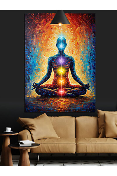 KanvasSepeti Γυναίκα που κάνει γιόγκα, διακοσμητική ελαιογραφία με υφή, υψηλή...