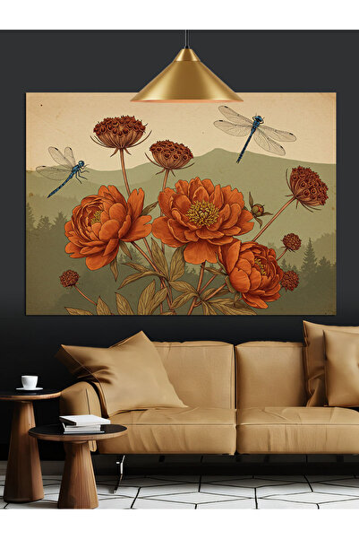 Artmeg Dragonfly among the Daisies Decorative Canvas - Mdf Wood Painting