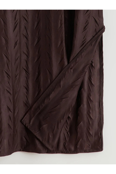 LC Waikiki V-Neck Patterned Strap Women's Fancy Nightgown