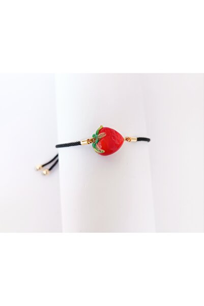 ADAMODART Strawberry Murano Glass Beaded Adjustable String Bracelet