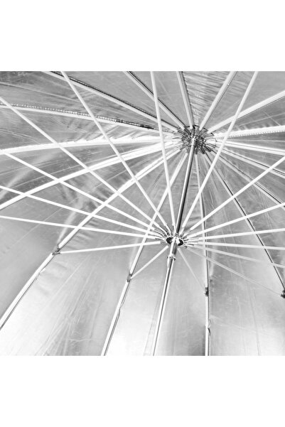Generic Umbrelă de studio reflexie argintie - neagră 150cm - 16 spițe din fibră de carbon