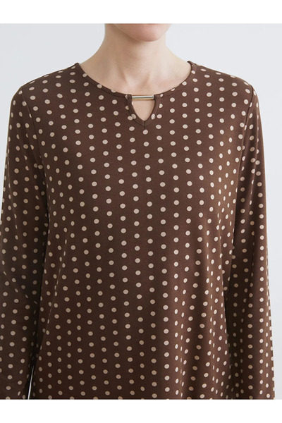 LC Waikiki Crew Neck Polka Dot Blouse