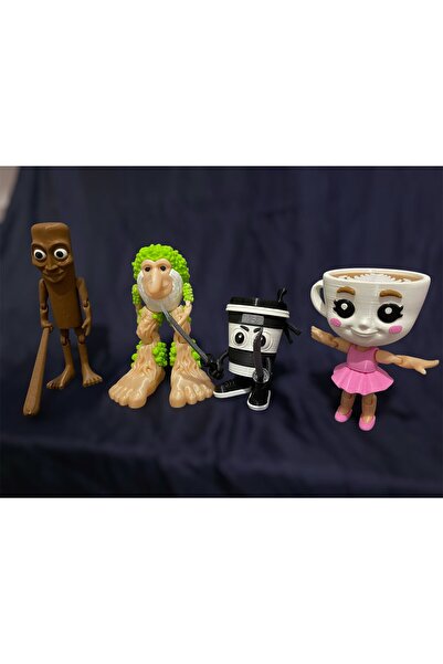 Eta3d Mega Boy Tung Tung Tung Sahur, Ballerina Cuppicino, Ballerina Assassino, Brr Brr Patapim (Set of 4)