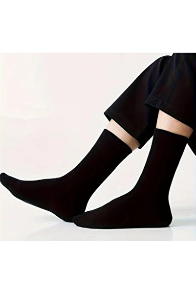 Sosyete dolabı 6 Pairs Unisex Plain Black Socks