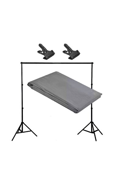 Generic Photo studio background support kit 220cm and gray background 3x6m