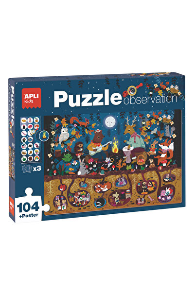 Aplı Puzzle APLI - pozorování lesa, 104 dílků