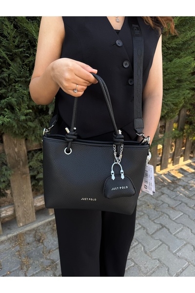 Just Polo Women's New Season Soft Leather 4-Compartment Adjustable Strap Luxury Hand and Shoulder Bag Shopper