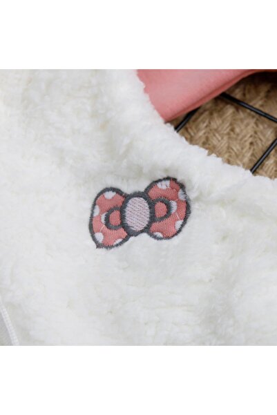 bebegci Bow Detailed Welsoft Vest Set 3-Piece Baby Girl Set