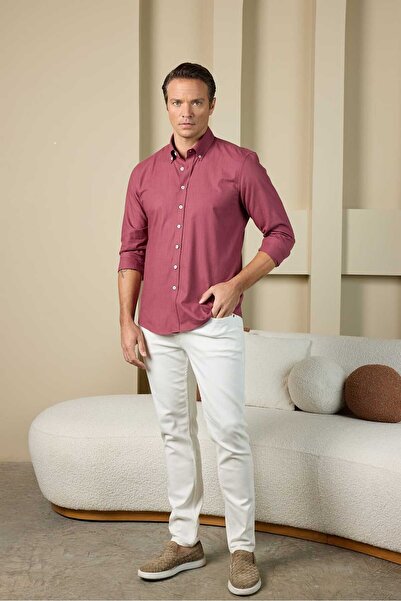 RUFELLI Linen Look Cotton Slim Fit Men's Shirt
