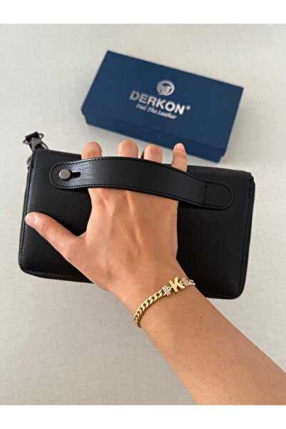 DERKON Luxury Genuine Leather Handheld Wallet with Phone Compartment Niko Model