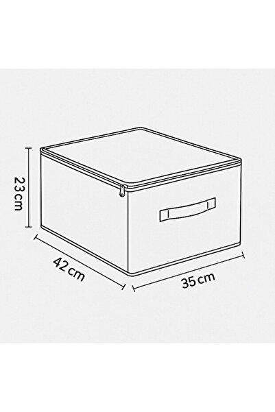 she berrak Üst Kalite Antrasit Destekli Hurç Büyük Boy – Fermuarlı Katlanabilir Saklama Kutusu-35x42x23 Cm