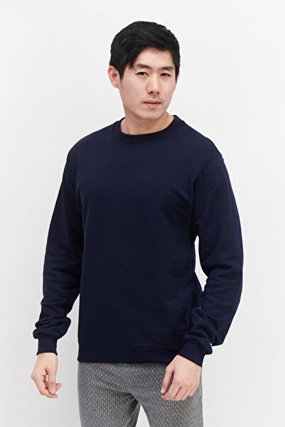 Champion Men Sportswear Fit Long Sleeve Embroidered Logo Sweatshirts, Navy Blue