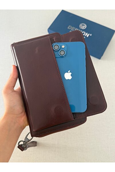 DERKON Luxury Genuine Leather Handheld Wallet with Phone Compartment Niko Model