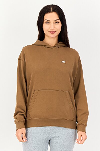 New Balance Women Oversized Fit Long Sleeve Training Hodie, Brown