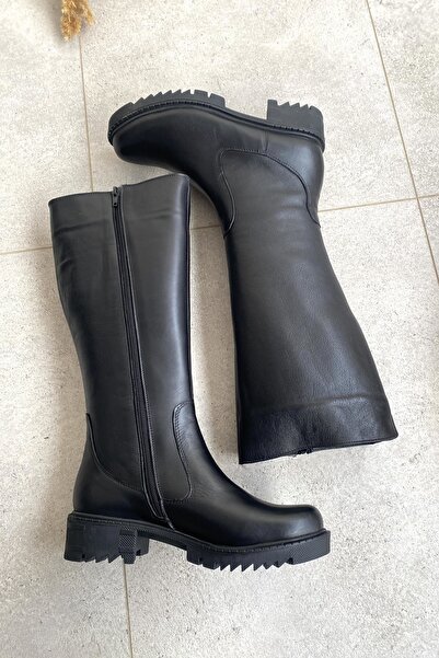 Tamdabu Ayakkabı ΓΝΗΣΙΟ ΔΕΡΜΑ ΜΑΥΡΗ ΧΟΝΤΡΗ ΣΟΛΑ ΓΥΝΑΙΚΕΙΑ ΜΠΟΤΑΚΙΑ ΚΑΤΩ ΑΠΟ Τ...