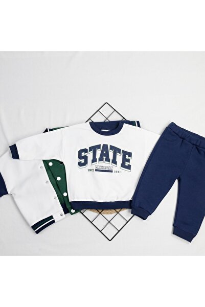 bebegci College Mont Sweatli 3-Piece Baby Boy Set