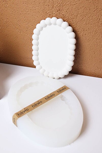 Elif Hobi Stone Powder Mold – Oval Bubble Decorative Plate – Silicone Mold