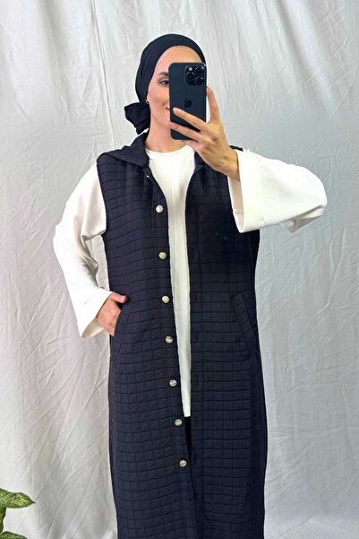 Asya Karen Quilted Patterned Long Vest