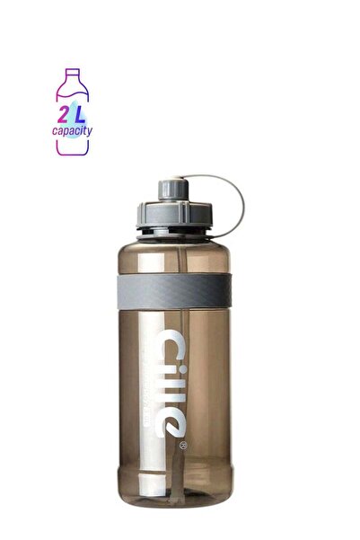 Generic Beauenty Large Capacity Sports Water Bottle Brown/Grey 2Liters