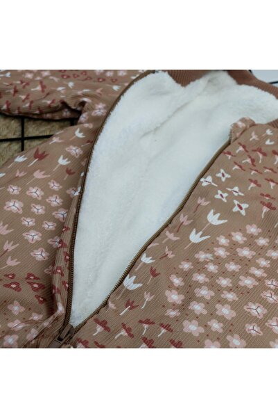 bebegci Cosmonaut Baby Girl Romper with Floral Detail